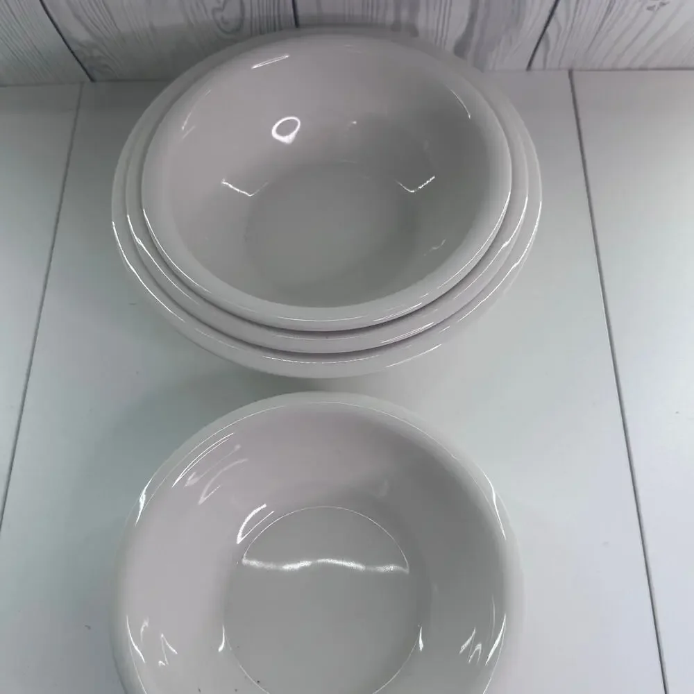 Vintage Pier 1 Imports White Nesting Mixing Bowls (4) Discontinued